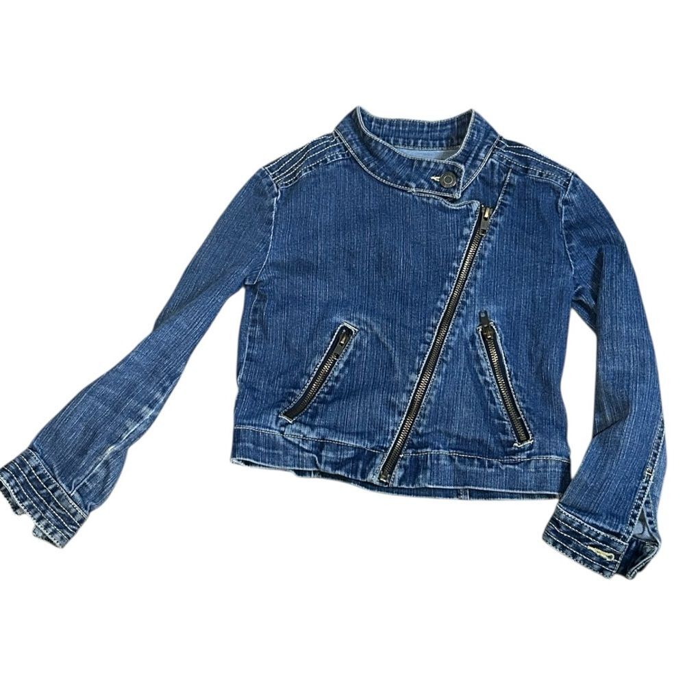 TUCKER + TATE | Girls Asymmetrical Zip Jean Jacket Size Small (7/8)